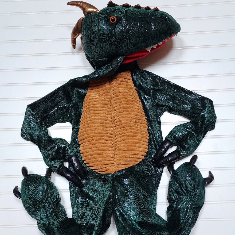 Dream Play Imagine Kids Dinosaur One Piece Costume Size 4T green